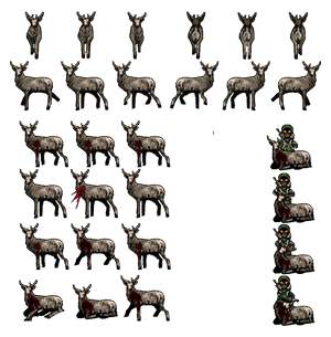 Deer overworld sprite sheet